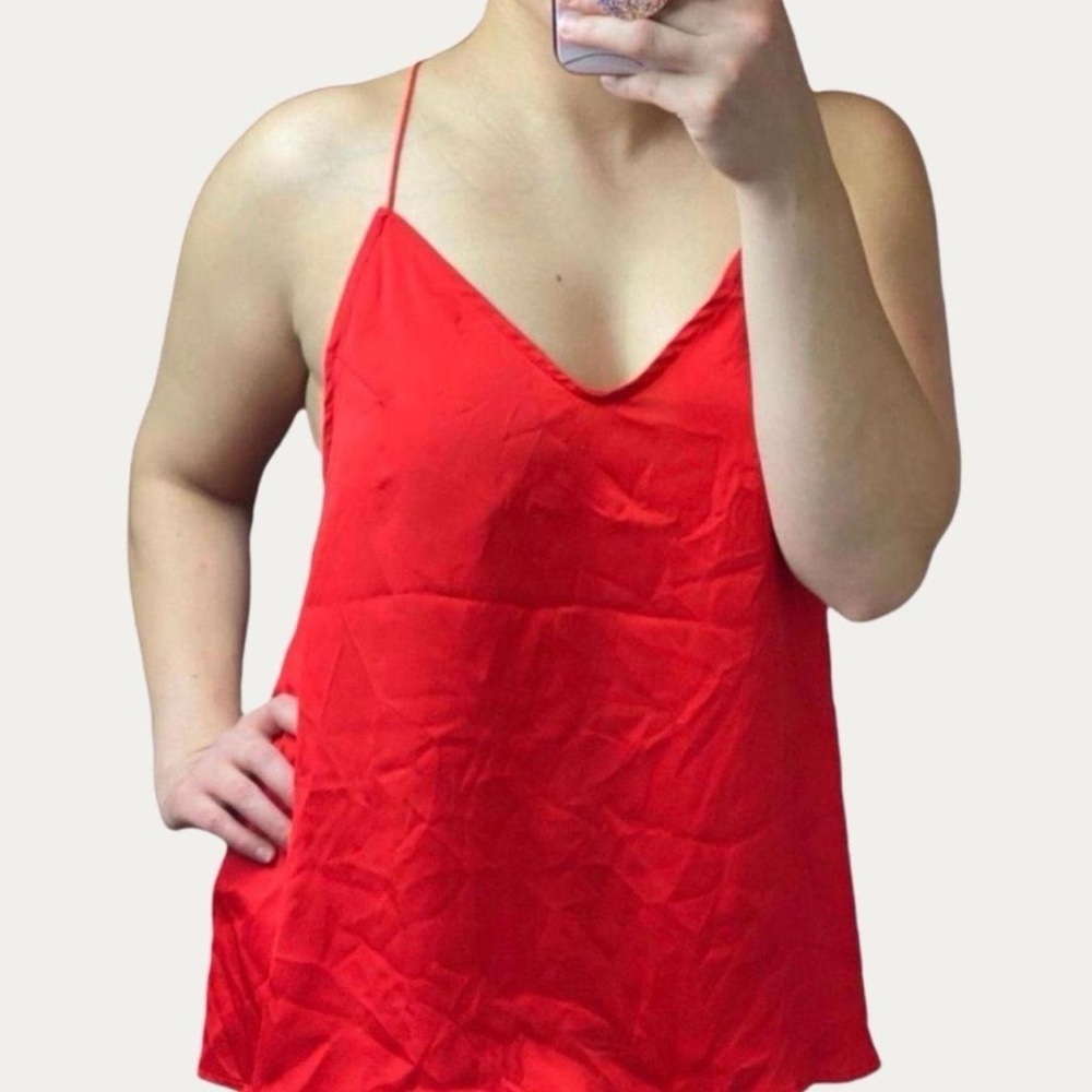 The Fifth Label Journey Red Satin Cami Top NWT Size M